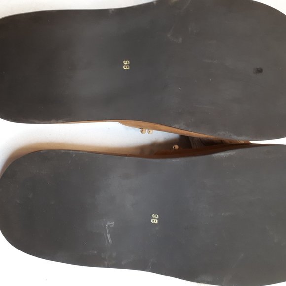 J. Jill | Suede Leather | Camel Colour | Beaded | Platform Wedge | Mule Sandals - Picture 9 of 9